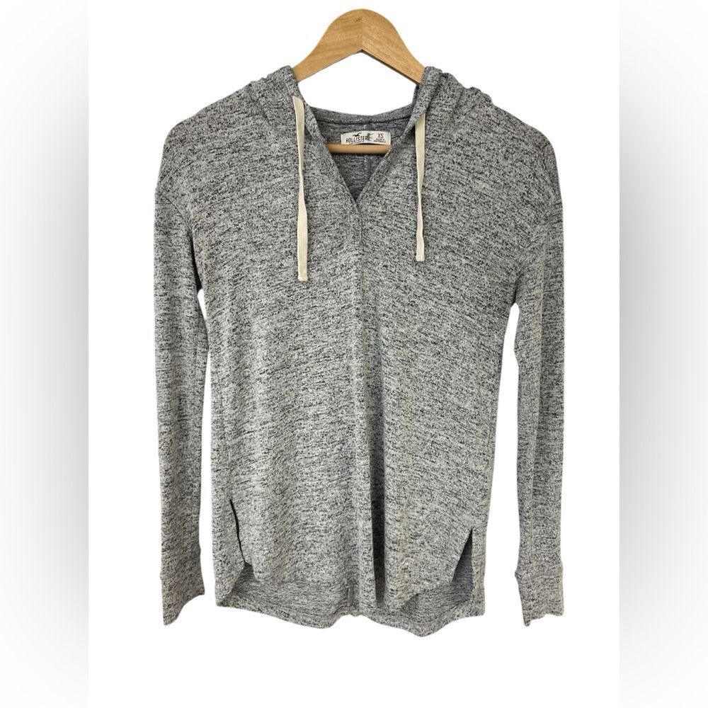 Hollister Gray Hooded Long Sleeve Pullover Size XS